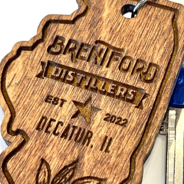 Brentford Distillers - Wood Engraved Keychain